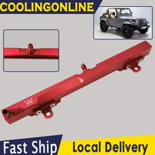 Billet Aluminum Fuel Rail Fit 91-2002 Jeep Wrangler Cherokee 2.5l 4 Cylinder Red