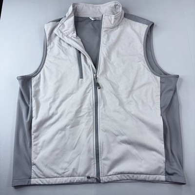 Peter Millar Hyperlight Fuse Vest Mens Xl Gray Full Zip Golf Performance
