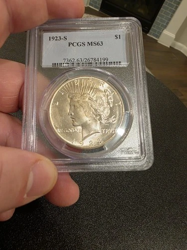 1923 S Silver Peace Dollar $1 PCGS MS63