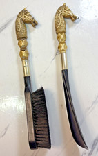 Vintage Horse Head Shoe Horn and Brush   Equestrian Decor