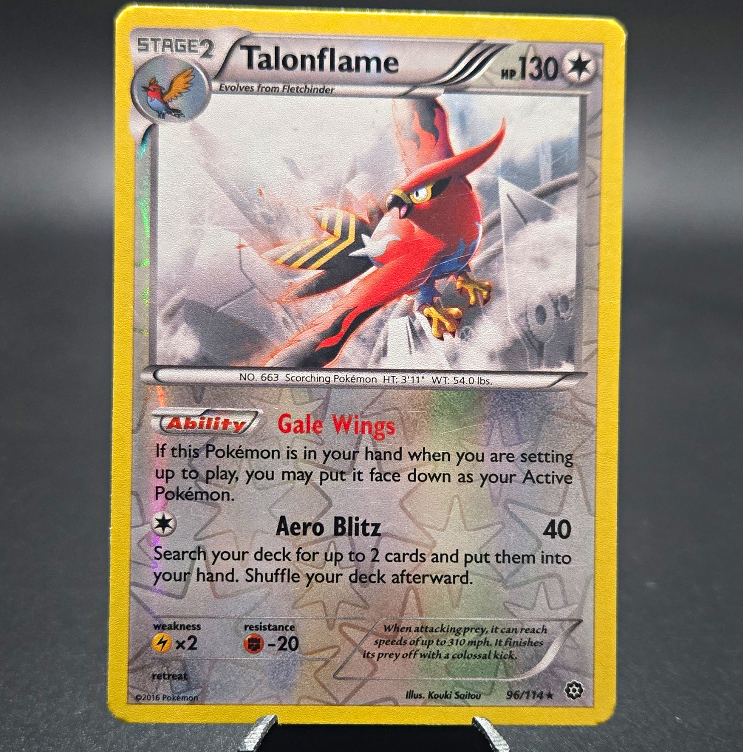Pokémon TCG Talonflame 96/114 XY Steam Siege Reverse Holo Rare Eng 2016