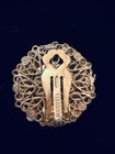 Vintage Miriam Haskell Baroque Faux Pearl Clip Earrings Signed Filigree — photo 8
