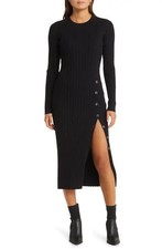 Open Edit Button Sweater Midi Dress  Sz L   $80   *1796