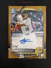 2025 Bowman Draft Adonys Guzman 1st 27/50 Chrome Prospect Auto Gold Shimmer -LYQ