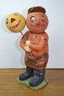 Halloween Pumpkin Head Figurine w/ removable head - 7"