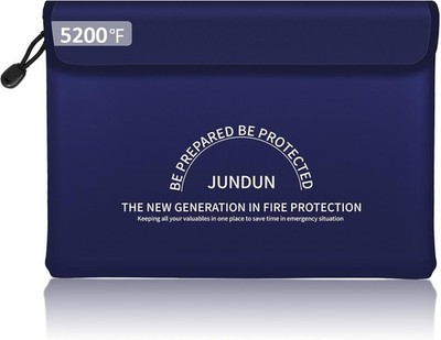 Feuerfeste Dokumententasche JUNDUN 36x26cm 8 Lagen Sil
