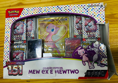 Pokemon Mew Ex & Mewtwo Box Set Scarlet & Violet 151 Brazilian