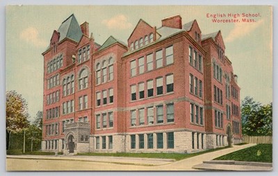 English High School Worcester MA Vintage Postcard Early 1900s Architecture