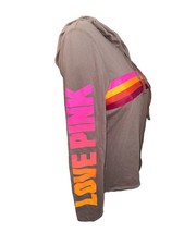 Victoria's Secret Pink NWT Pullover Hoodie Sweater Color Brown/Multicolor LARGE