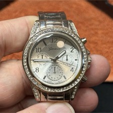 Geneva Platinum NO.2813 Multi-Dial Quartz Silver Dial Stainless Steel Bracelet