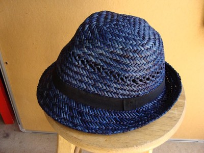 Blue Fedora w/ Black Ribbon Trim | eBay