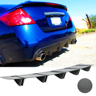 Carbon Fiber Rear Bumper Diffuser 5 Shark Fins Spoiler For Infiniti M35 M37 M45