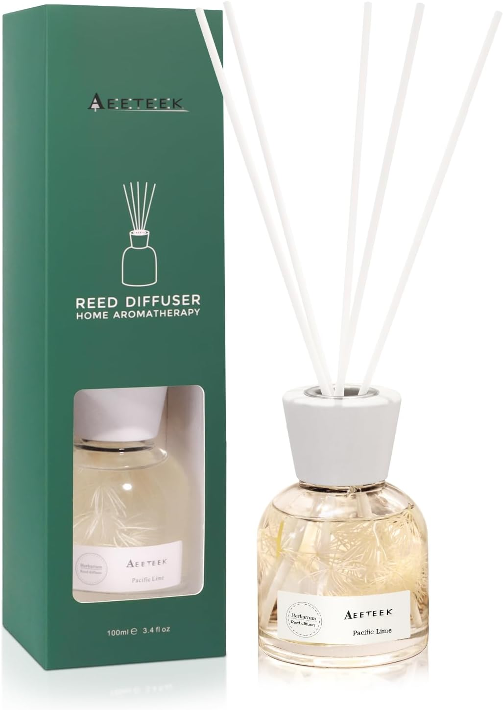 Reed Diffuser Set, 100Ml Lime Lemon and Coconut Essential Oil, Fruit and Floral