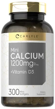 Calcium with Vitamin D3 | 1200mg | 300 Mini Softgels | Non-GMO | by Carlyle