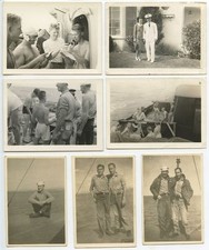 AMERICAN SAILORS/U.S. SERVICEMEN ON SHIP AT SEA, LOT OF VINTAGE PHOTOS