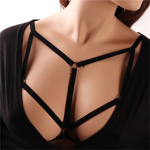 Harness Elastic Cupless Cage Bra Sexy Lingerie for Women Top Exotic Strap Belt - Picture 259 of 273