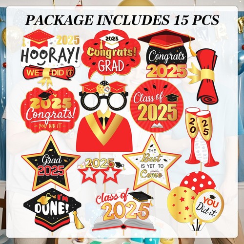 Graduation Photo Booth Props Class of 2025 Graduate Party Decorations Supplie... - Picture 6 of 7