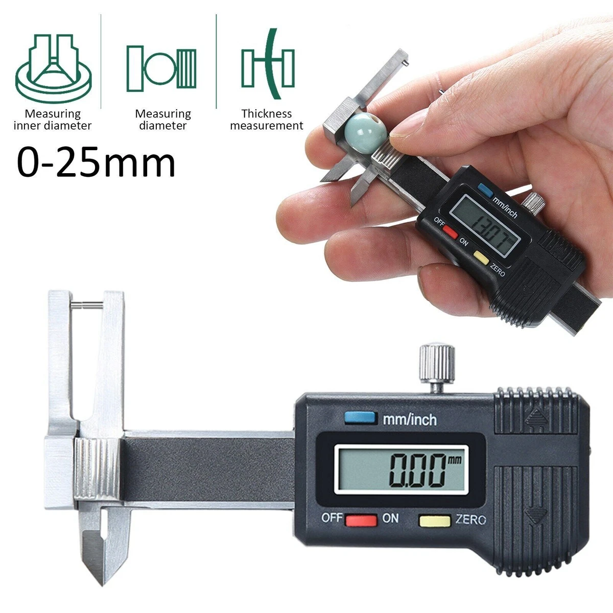 LCD 0 25 mm Digital Jewelry Caliper Measuring For Pearl Diameter Thickness Tool