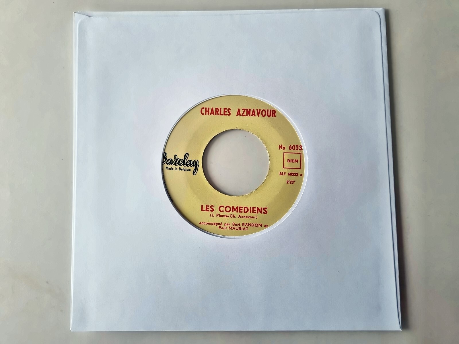 Charles Aznavour - Les comediens 7'' Vinyl Belgium