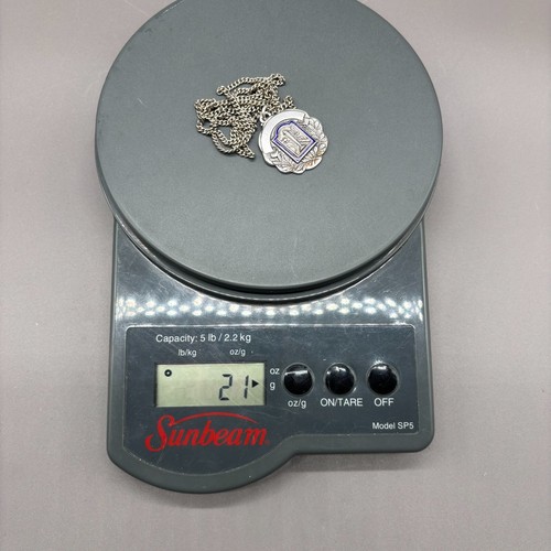 Colgante Medalla Premio Lengua Española Plata de Ley Años 30 Esmalte 11g - Imagen 8 de 9