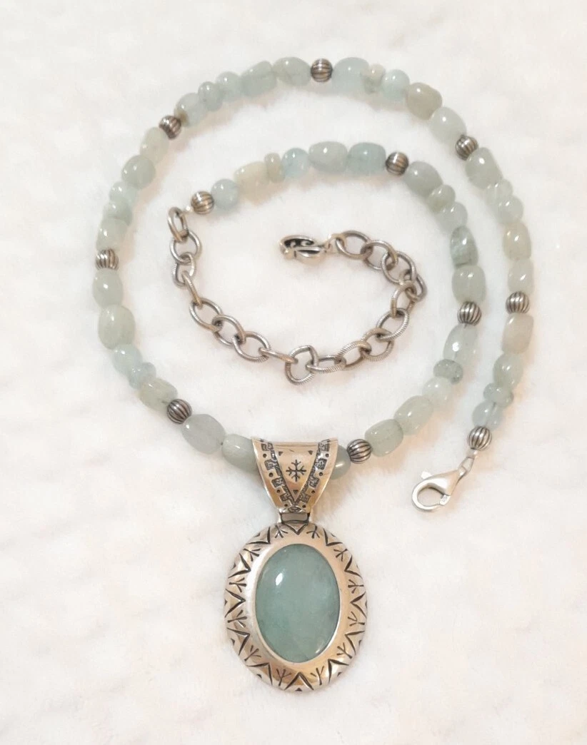 Milky online aquamarine necklace