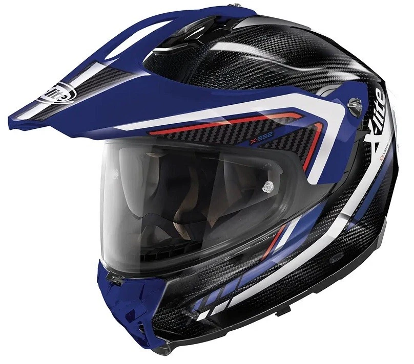 Casque Intégral Carbon Xlite X-552 LATITUDE CARBON 17 Bleu Blanc Rouge Taille S - Photo 1/3