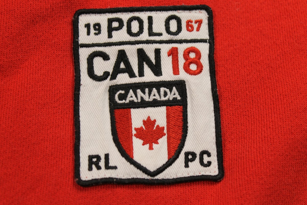 Ralph Lauren Canada Mens Track Jacket M Big Pony Flag Maple Leaf