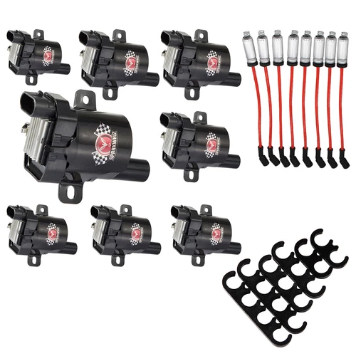 Set of 8 Round Ignition Coil Pack UF262 with Spark Plug Wire For Chevy GMC 1500 - Picture 24 of 24