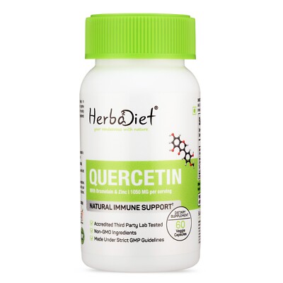 Quercetin with Bromelain & Zinc 1050 mg Immune Support Supplement 90 Caps