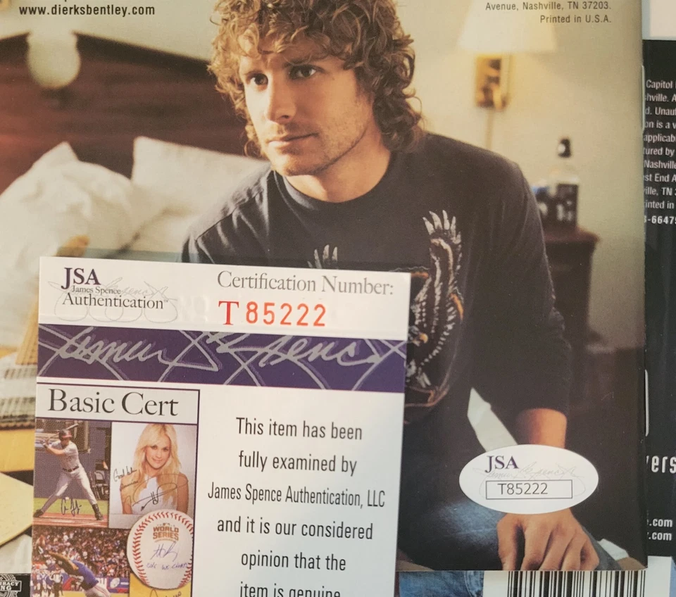 DIERKS BENTLEY CD DISPLAY JSA CERTIFIED COA SIGNED COUNTRY MUSIC AUTOGRAPHED - Image 3 of 4