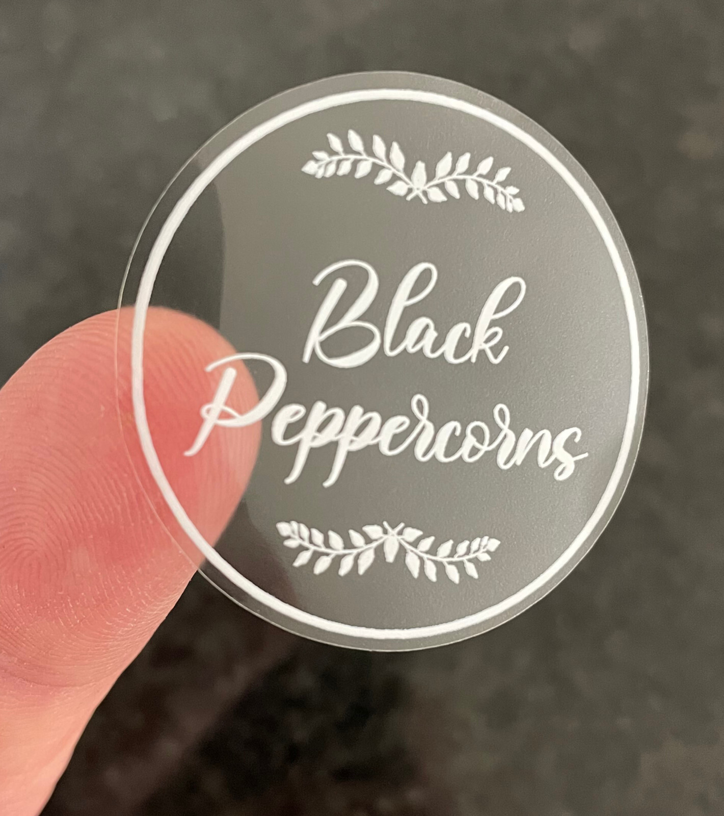 CUSTOM Spice and Herb Jar WHITE on CLEAR Labels Vinyl Stickers White...