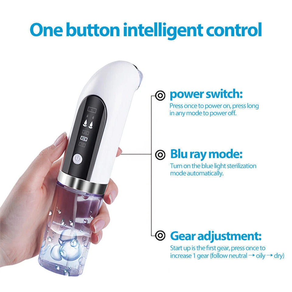 Electric Blackhead Remover Vacuum Pore Face Facial Suction Acne Cleaner Kit - image 2 of 4