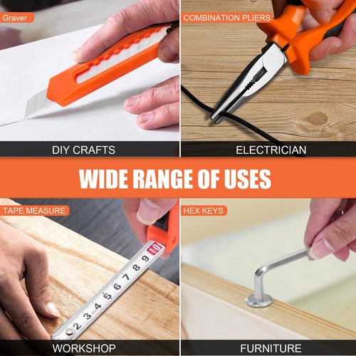 23piece Household Tools Kit Small Basic Home Tool Set With Plastic Toolbox Great - Picture 5 of 9