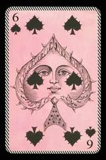 Transformation playing card Christian Lacroix 6 of Spades Q70d