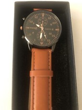 Minimalist Men's Watch 38MM Gray Case White Dial Black Faux Leather Bands