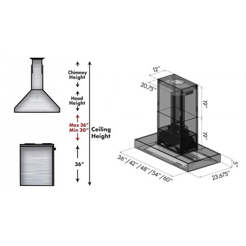 60" NEW ZLINE PRO STAINLESS ISLAND MOUNT RANGE HOOD LED KeCOMi-60 - Picture 9 of 9