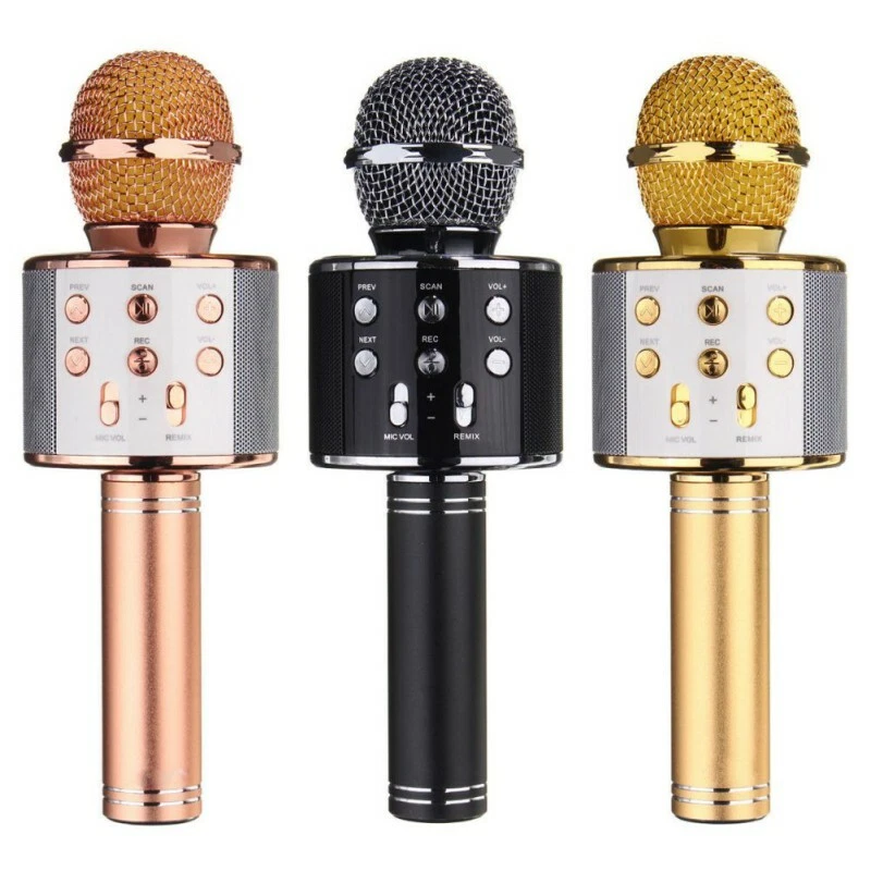 KTV Handheld Microphone Wireless Bluetooth Karaoke Stereo Singing Mic  Speaker