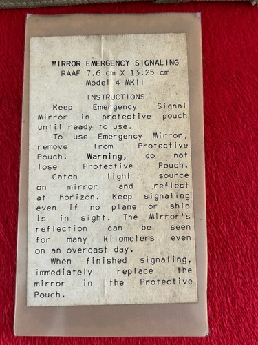 WW2 Military Emergency Signaling Mirror w/ Pouch Set 1943 Australia RAF WWII