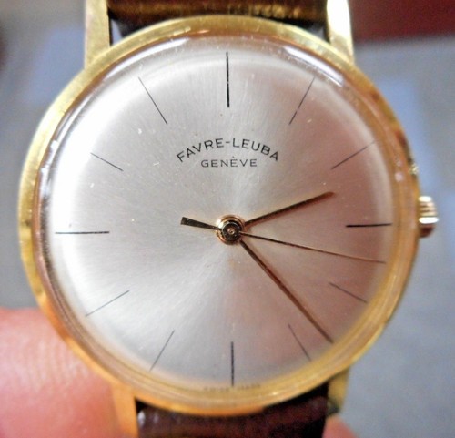 nice vintage gents " favre leuba " mechanical wrist watch, fully