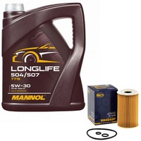 MotoröL Set 5W30 5 Liter + ÖLfilter SH 4049 P FüR Audi Seat Leon Skoda VW Passat