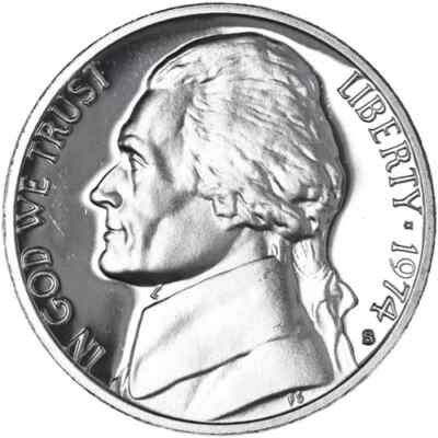 1974 S Proof Jefferson Nickel 5c from Proof Set