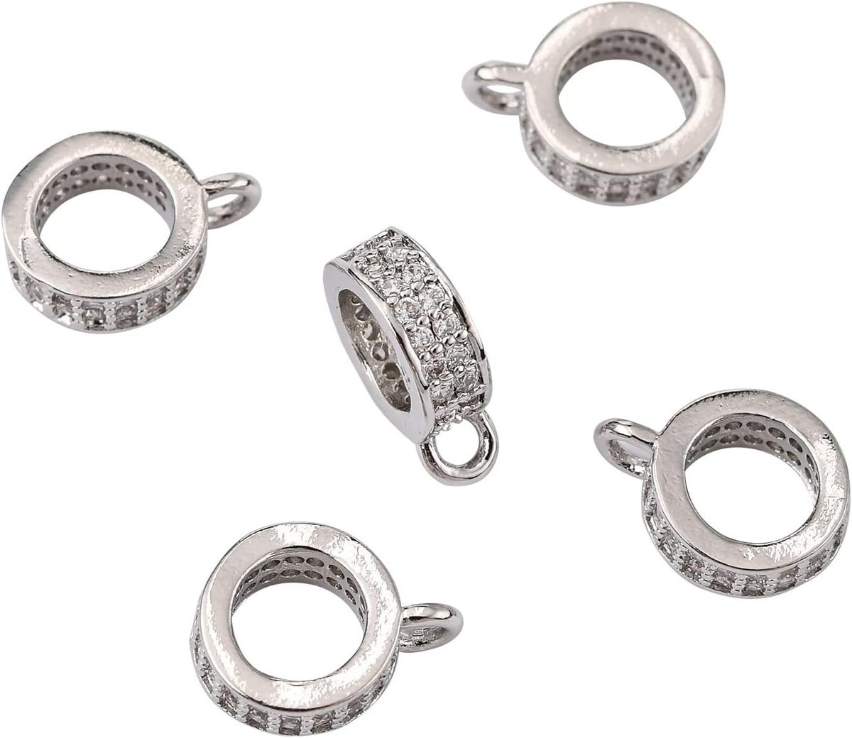 5x Ring Hanger Links Beads Dangle Hanger Beads for DIY Jewelry