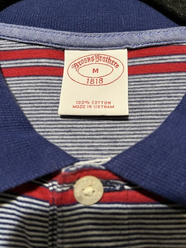 Brooks Brothers Polo Mens Size M Front Pocket Blue/ Red - Picture 4 of 5