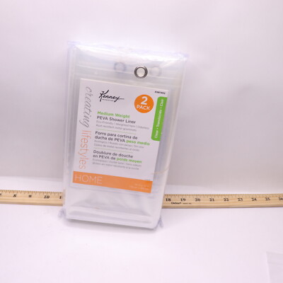 (2-Pk) Kenny Medium-Weight Microban PEVA Shower Liner Clear KN61462