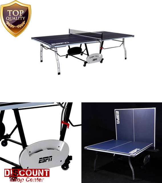 Ping Pong Table Tennis Espn 4 Piece Tournament Size Indoor Game Foldable Metal