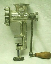 Griswold Mfg. Meat Grinder Chopper No. 1 Wooden Handle Kitchen Tool Erie PA USA