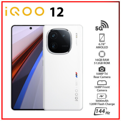 vivo iqoo 12 16+512GB タイムSALE New Vivo iQOO 12 Smartphone Android 14 Snapdragon 8 Gen 3