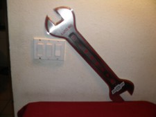 SIGN Chevy Stainless Steel Wrench Garage Man Cave 7"x 27" pre-owned Made in USA