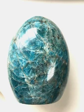 694G.  Blue Apatite Free Form Standing, Healing Crystal Mineral Stone, 4X3.25".