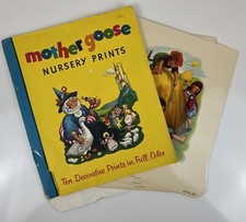 Vintage Set Of 10 Mother Goose Nursery Prints Full Set Of Kitschy Child  s Art